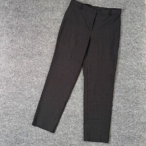 Womens Polka Dot Pants Size 14 Black‎ White Straight Leg Retro Mod Minimalist